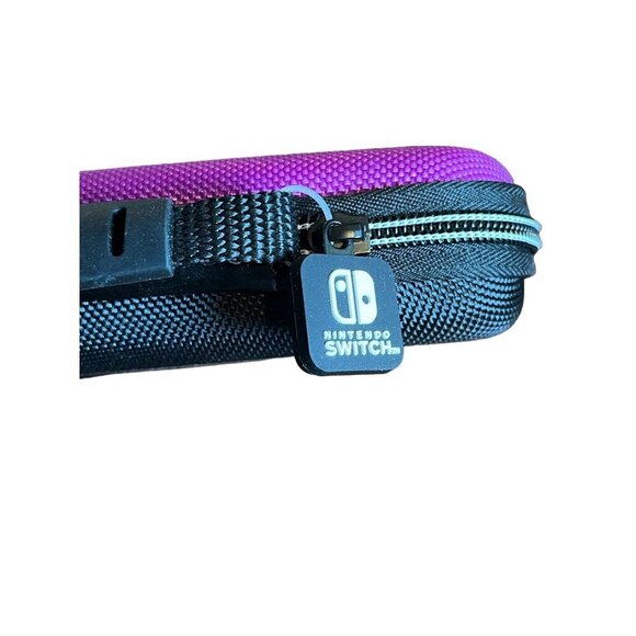 Ninetendo Switch Deluxe Travel Case Unisex Pink Full Zip Black Handle Hard Shell - Picture 4 of 10